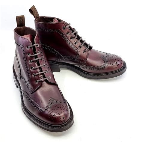 Loake Bedale Oxblood Brogue Boots Made In England Mod Shoes