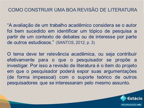 Exemplo De Revisão De Literatura Em Um Projeto Novo Exemplo