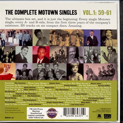 Va The Complete Motown Singles Collection Vol 1 1959 1961 [6cd Box