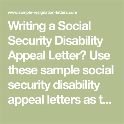 Ssi Appeal Letter Sample