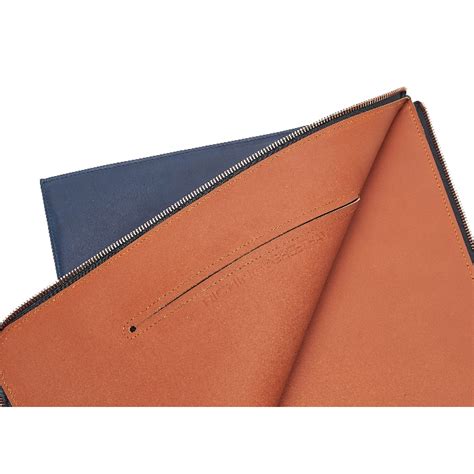 Navy Leather Folio And Laptop Case Selen