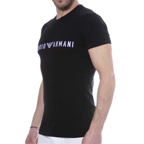 Emporio Armani Megalogo Cotton T Shirt Black INDERWEAR