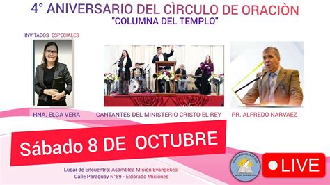 Sábado 8 10 4 Aniversario Círculo de Oración Misión Evangélica