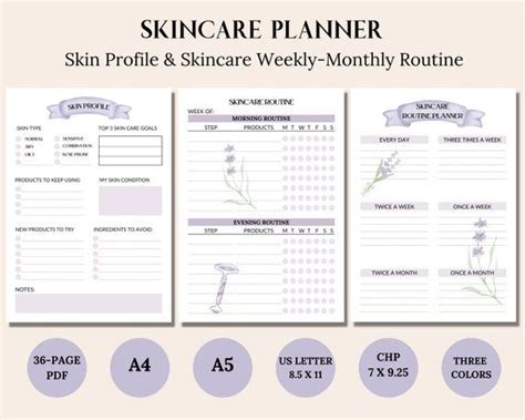 Skincare Planner Printableskincare Routineskincare Trackerbeauty