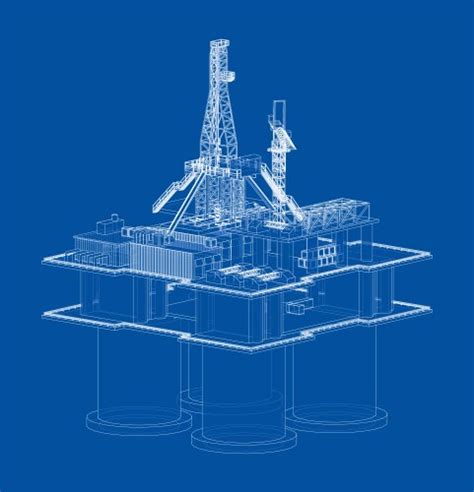 Oil Rigs Abstract 3d Floating Rig Platforms Vector Image