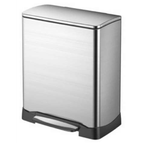 EKO 46-Liter Silver Stainless Steel Indoor Trash Can with Lid at Lowes.com