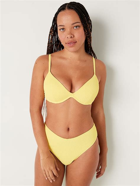 Buy Crinkle Push Up Bikini Top Undefined Order Undefined Online PINK US