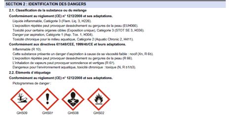 Fiche de Données de Sécurité FDS 1 One