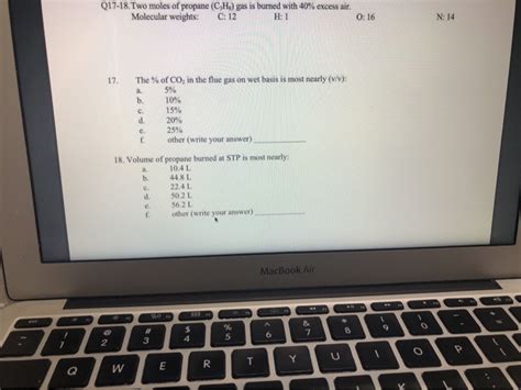 Solved Q Two Moles Of Propane C H Gas Is Burned With Chegg