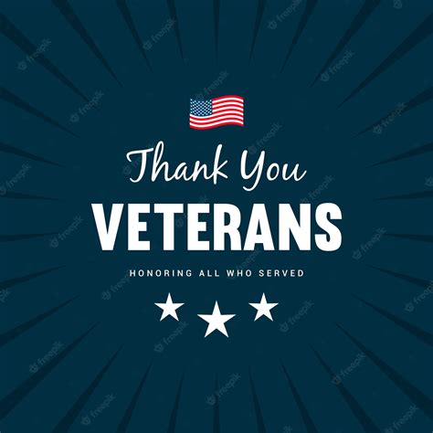 Premium Vector | Thank you Veterans Honoring all who served greeting