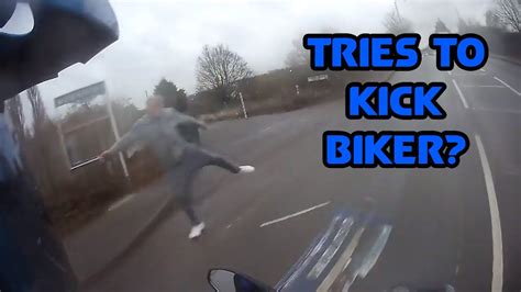 Tries To Kick Biker Uk Bikers Vs Crazy Angry People And Bad Drivers