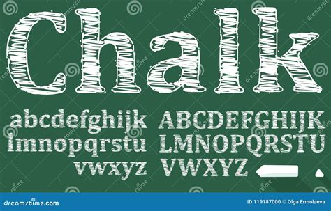 Chalk Sketched Font Stock Vector Illustration Of Scribble 119187000