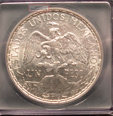 1910 Mexico Silver Peso Icg Ms 60 Details