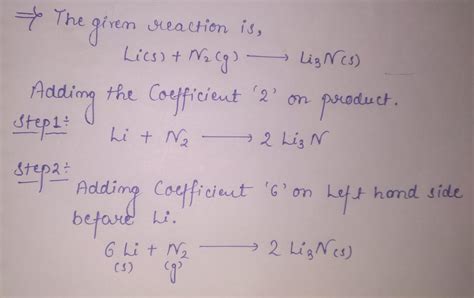 Solved Balance The Equation Li S N G Li N S Course Hero