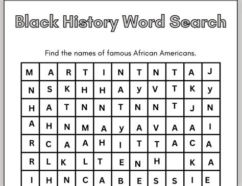 African American Word Search Etsy