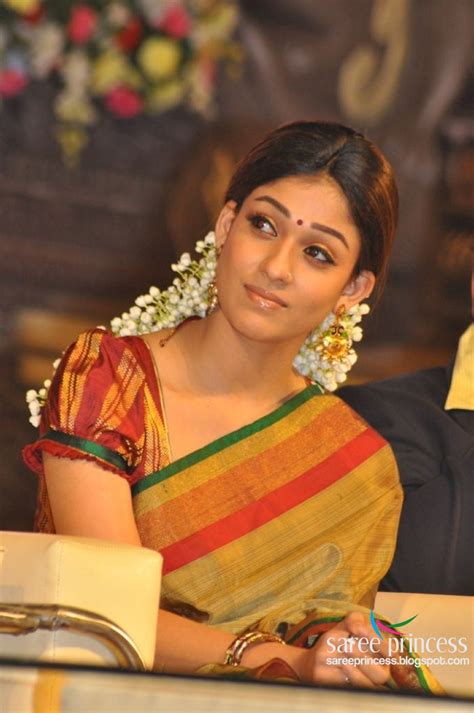 Tamil Actress Nayantara Looking Hot As Hell In A Yellow Silk Saree