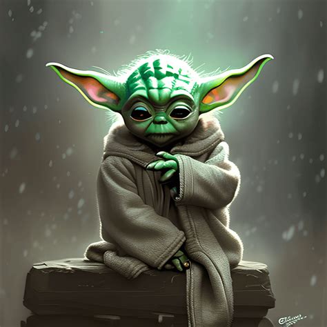 Baby Yoda Par Greg Rutkowski Weta Illustration Num Rique Aquarelle Art