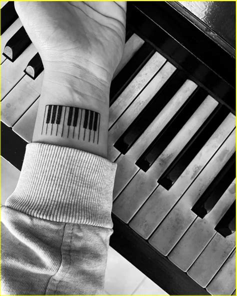 Piano Keys Tattoo Around Wrist