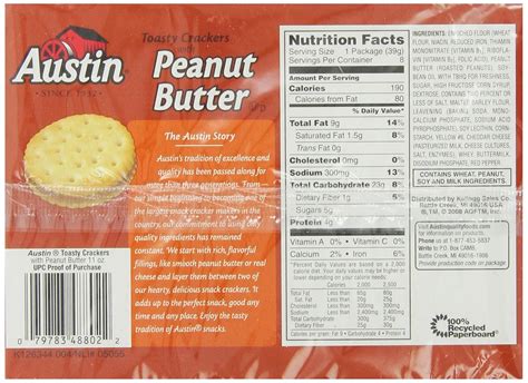 Austin Peanut Butter Crackers Nutrition Facts Nutrition Pics