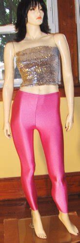 Ultimate Disco Diva Vintage 80s Hot Electric Pink Skinny Spandex Pants