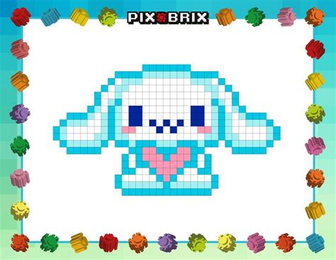 Sanrio Cinnamoroll Pix Brix Pixel Art Template Instructions In