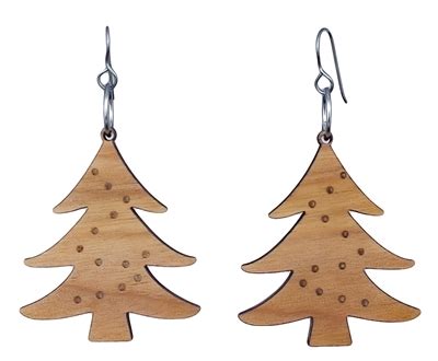 G Earrings Birch Wood Christmas Tree