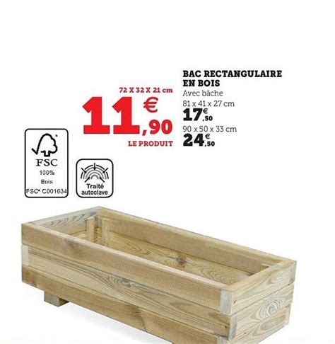 Promo Bac Rectangulaire En Bois Chez Hyper U ICatalogue Fr