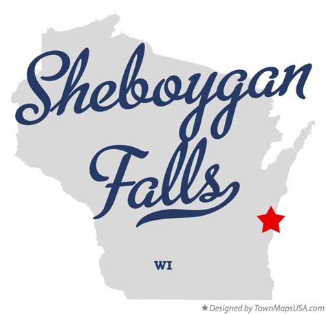 Map of Sheboygan Falls, WI, Wisconsin