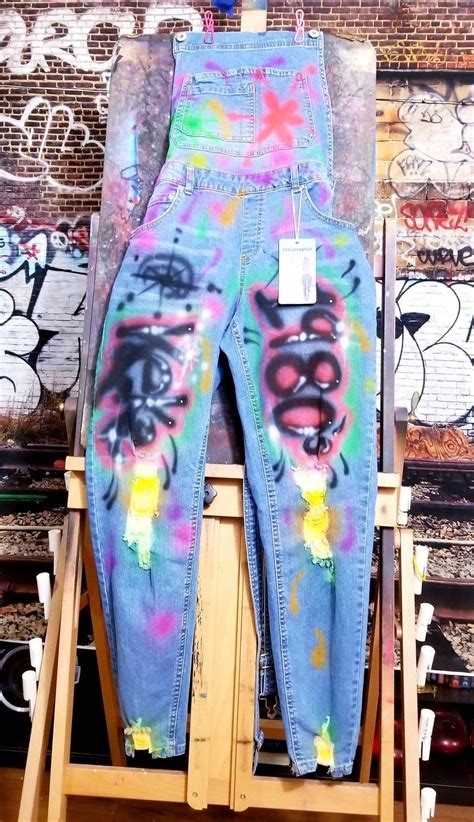 On Sale Airbrushed Hip Hop 80s 90s 2ks Graffiti Styled Denim Etsy