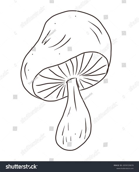 Mushroom Silhouette Hand Drawing Illustration Isolated Stock ...