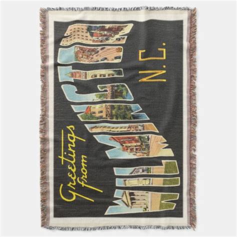 Wilmington North Carolina Nc Old Vintage Postcard Throw Blanket Zazzle