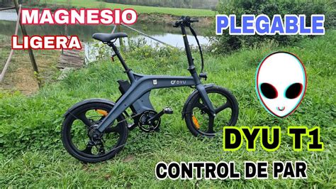 Bicicleta Eléctrica DYU T1 Plegable Ligera de Magnesio con control de