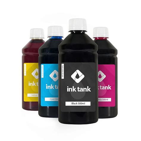 Kit 4 Tintas Epson L395 Corante EcoTank CMYK 500 Ml Ink Tank