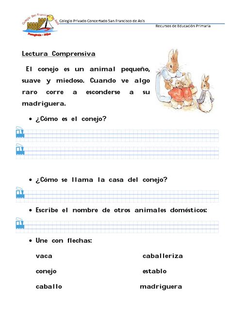 50 Fichas De Comprensión Lectora Para Primer Grado Y Primer Ciclo De