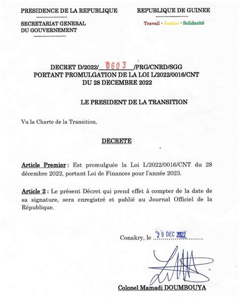 promulgation de la loi de finances  voici lintegralite de ce