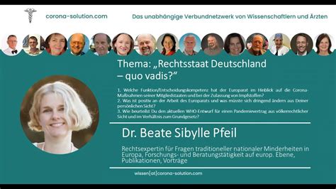 Rechtsstaat Deutschland Quo Vadis Dr Beate S Pfeil Youtube