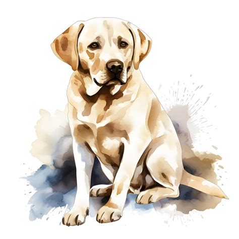 Premium Photo | A watercolor painting of a dog in yellow color.