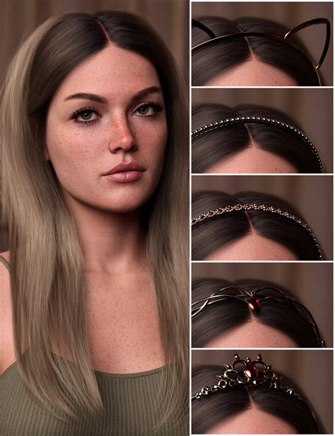 Face Free Long Style And Headbands Bundle For Genesis 9 ⋆ Freebies Daz 3d