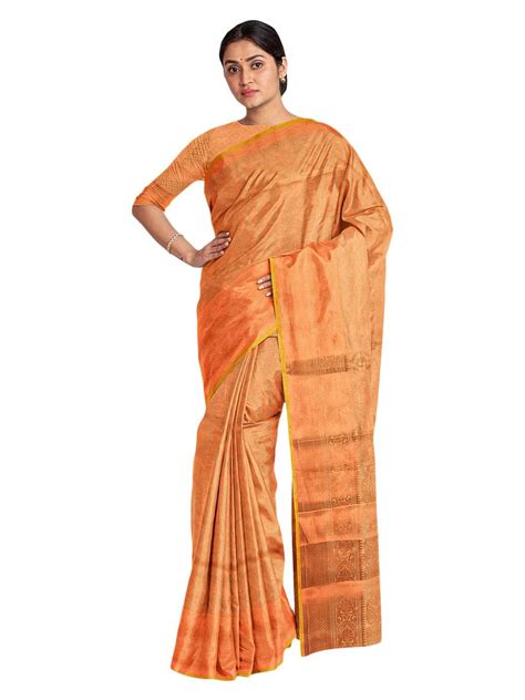 Buy Kalamandir Beige Silk Blend Ajrakh Saree With Blouse Piecesku