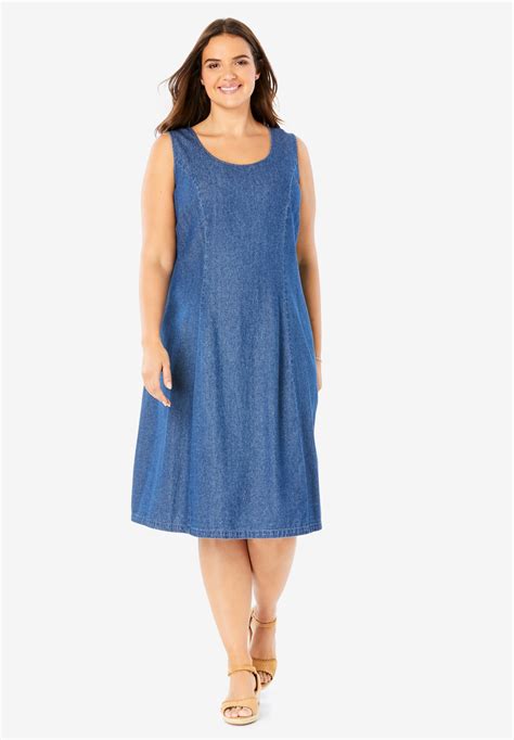 Sleeveless Denim Dress Woman Within