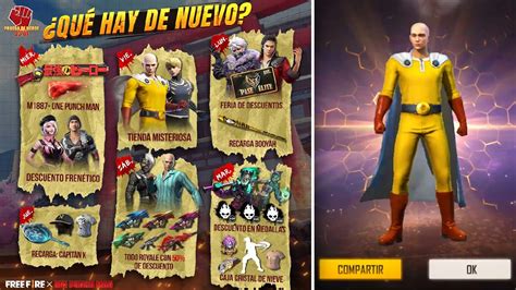 Ya Sali Nueva Agenda Semanal De Free Fire Nueva Skin Saitama