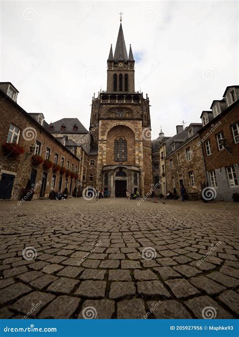 Aachener Dom Cathedral Church In Aachen Cathedral Tower On A