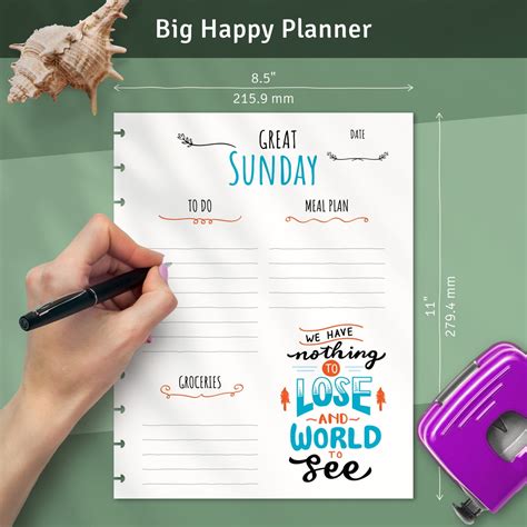 Happy Planner Daily Pages Printable Day Organize Inserts For Etsy