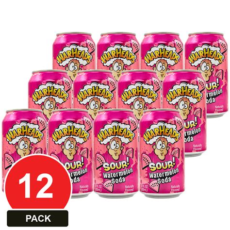 12 Pack Warheads 355ml Watermelon Sour Soda Au