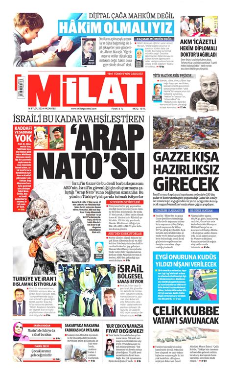 Milat Gazetesi Milat Man Et Oku Haberler Eyl L