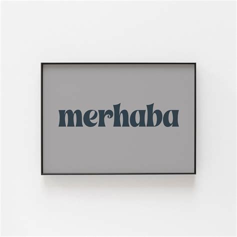 Merhaba Print Turkish Prints Bold Wall Art Turkey Wall Art Hello