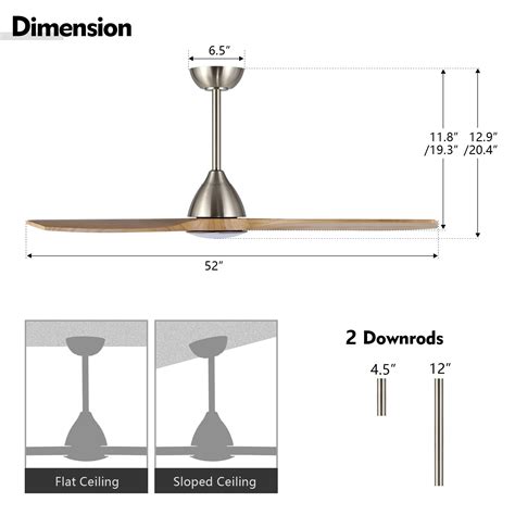 Ceiling Fan With Light Speed Remote App Control Modern Smart