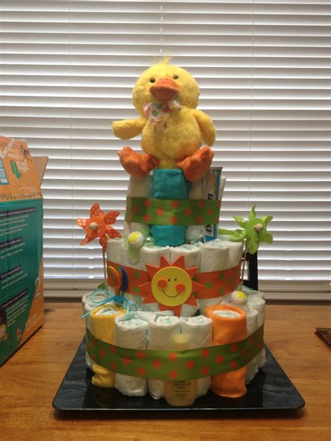 Gender Neutral Ducky Diaper Cake Diaper Cake Baby Ts Ts