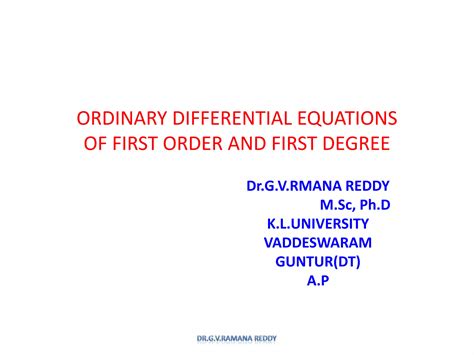 Differential Equations Ppt