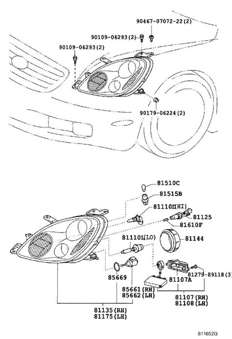 Lexus Rx 330 Base Headlight Right Electrical Lamps 8113024100 Genuine Lexus Part